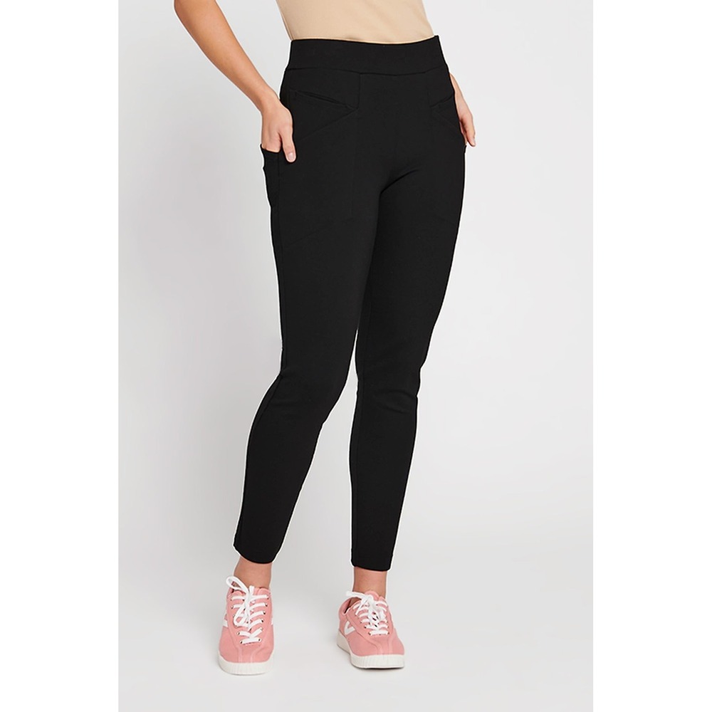 Betabrand Black Dress Pant Yoga Pants Skinny‎ Leg Petite Small High Rise Pockets